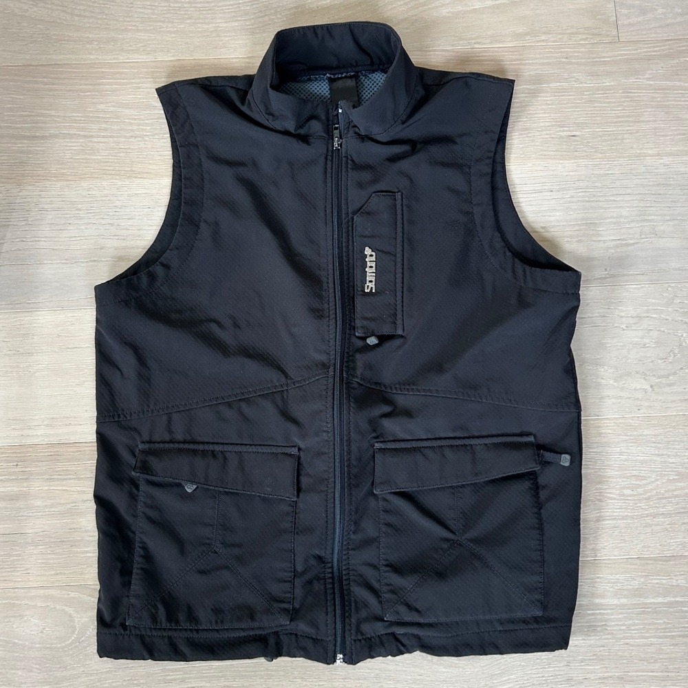 Sombrio Mens Black Cycling Vest Full Zip Mesh Lined MTB Utility Pockets Large